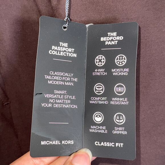 Michael Kors Men's Classic Fit Perform Fall Dress Pants blackberry 42X30 $95 - Picture 6 of 11